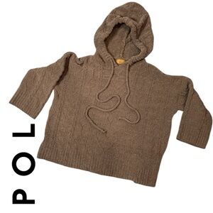 POL Women’s Chenille Oversized Brown Hoodie -‎ Size S